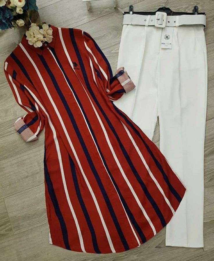 Chic Pack of 2 Women's Casual Summer Suit Set – Premium Stitched Kurti & Trousers | 50% Off Summer Sale | Item No. 986490