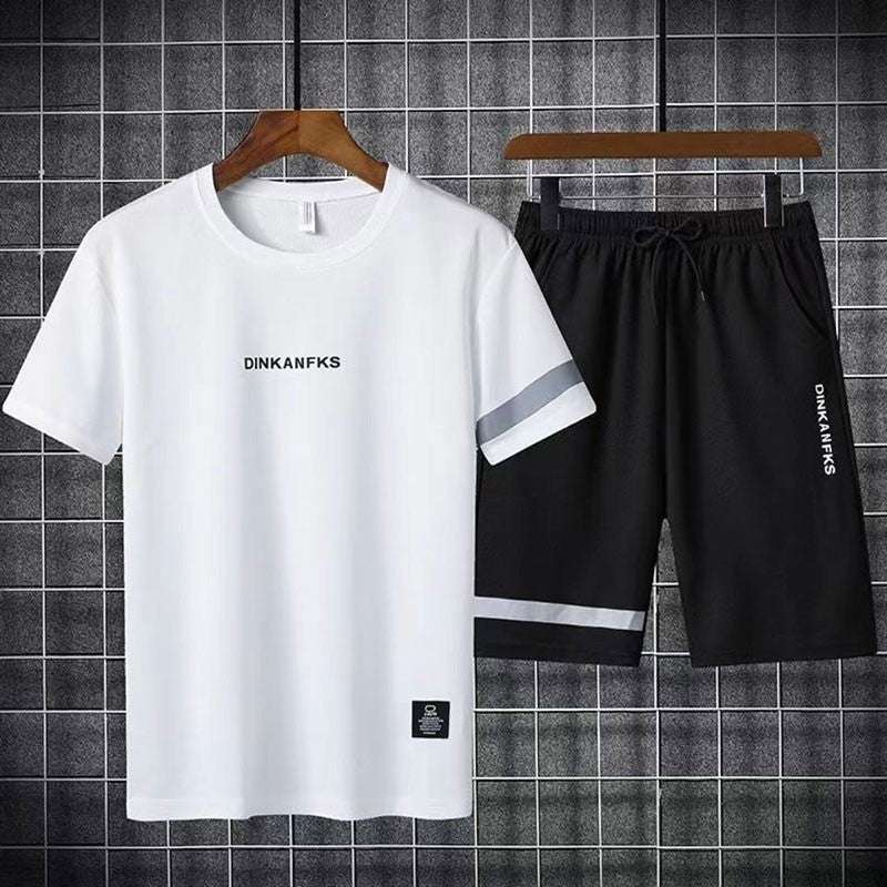 Buy 1 Get 1 Free Men's Summer Set Casual Sports Suit Tracksuit - Short Sleeves T-Shirt  900