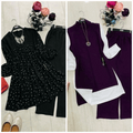 Chic Pack of 2 Women's Casual Summer Suit Set – Premium Stitched Kurti & Trousers | 50% Off Summer Sale | Item No. 986504