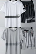 Buy 1 Get 1 Free Men's Summer Set Casual Sports Suit Tracksuit - Short Sleeves T-Shirt  881