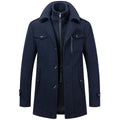 Premium Men’s Tweed Coat – Winter Long Overcoat with Inner Zip-Up Layer | Wool Blend Warm Stylish Jacket | 782