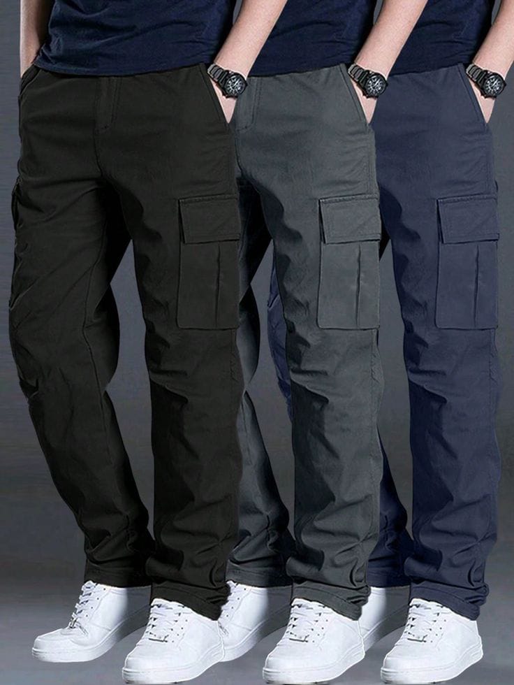 Pack of 3 Cargo Pants for Men & Women - Trendy, Breathable & Durable 787001