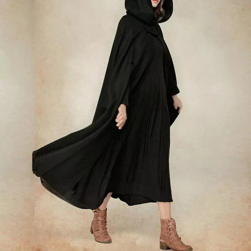 women's stylish long cape cloak hooded Coat Hoodies PonchomWarm Cosplay Outwear Windbreaker CH-330