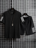 Mens Summer Shorts + T-Shirt Set - SS22 - Black Black