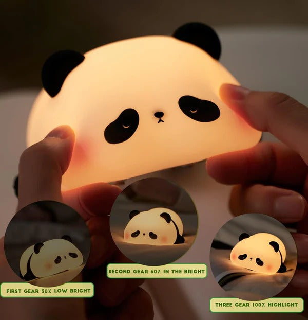 Cute Panda Night Light USB Rechargeable – Baby Safe Silicone LED Night Lamp with Touch Control & Timer | Kids Night Light Pakistan