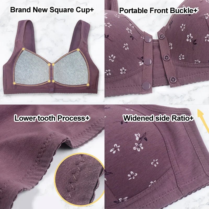 New Anti Sagging Front Open Cooling Cotton Bra - My Store