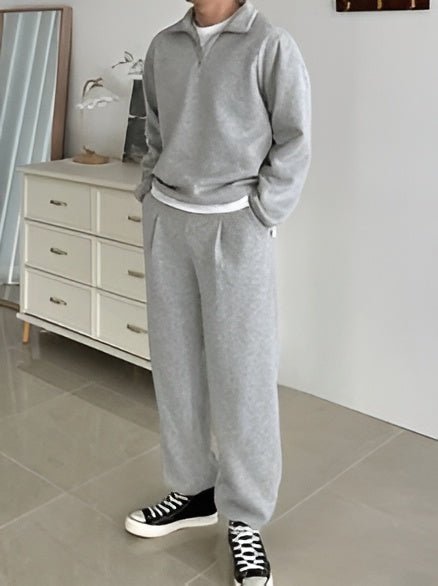 Pack of 3 Men’s Solid Color Fleece Sweatsuit Set – Casual Autumn & Winter Tracksuit for Men - My Store