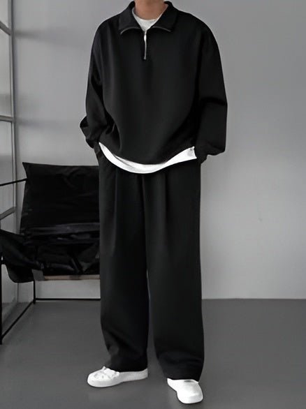 Pack of 3 Men’s Solid Color Fleece Sweatsuit Set – Casual Autumn & Winter Tracksuit for Men - My Store