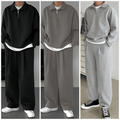 Pack of 3 Men’s Solid Color Fleece Sweatsuit Set – Casual Autumn & Winter Tracksuit for Men - My Store