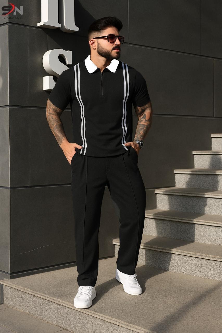 Pack of 3 Stripe Zipper Summer Track Suit for Men – Soft Cotton Jersey - My Store