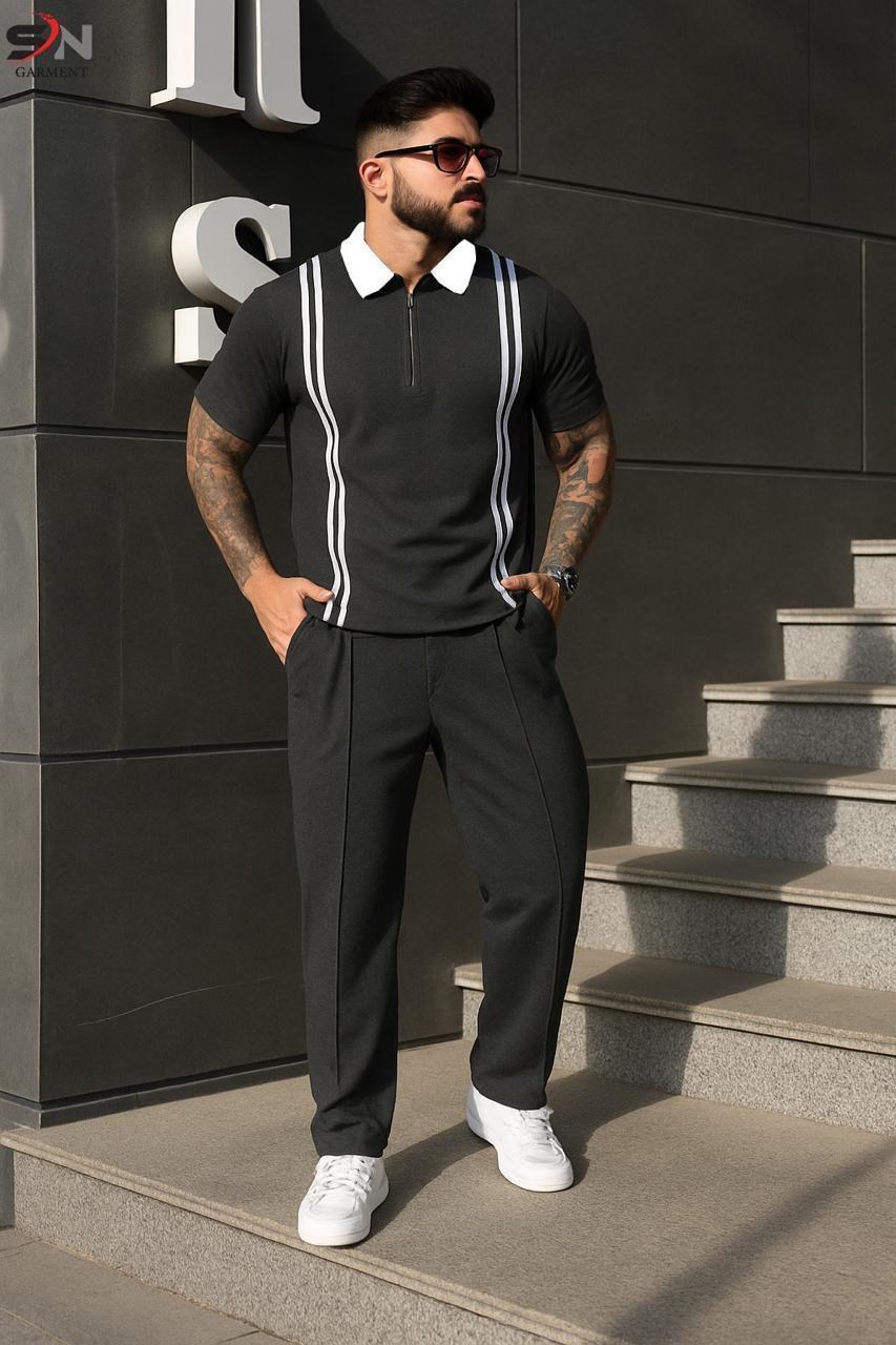 Pack of 3 Stripe Zipper Summer Track Suit for Men – Soft Cotton Jersey - My Store