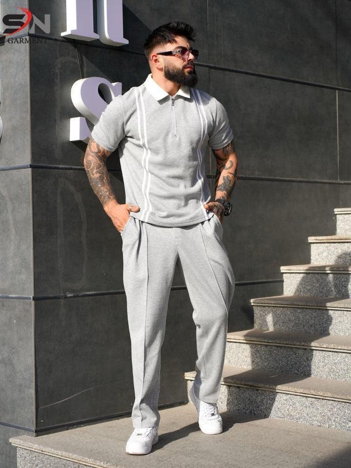 Pack of 3 Stripe Zipper Summer Track Suit for Men – Soft Cotton Jersey - My Store