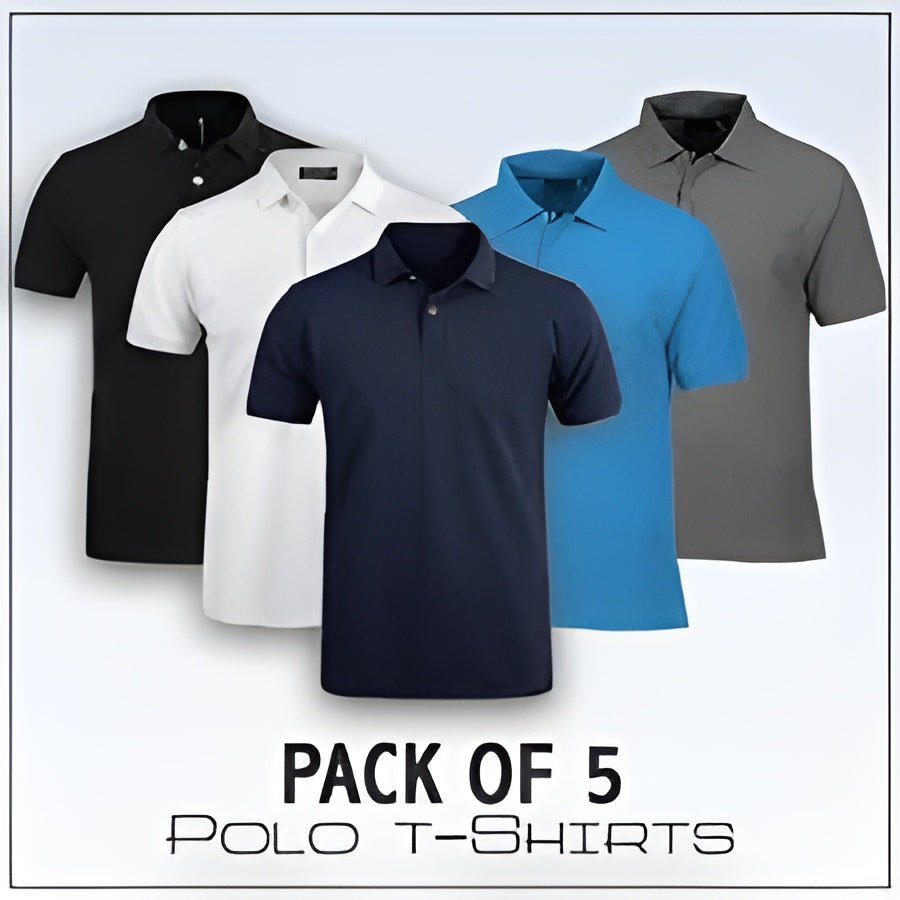 Pack of 5 | 50% OFF Men's Stylish Polo T-Shirts - xyntravoq.store