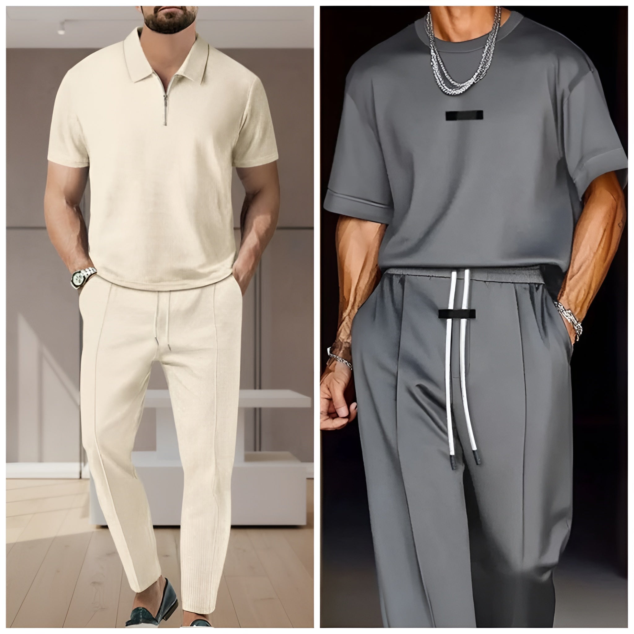 Buy 1 Get 1 Free Corduroy Tracksuit for Men | Spring & Summer Wear | 8401